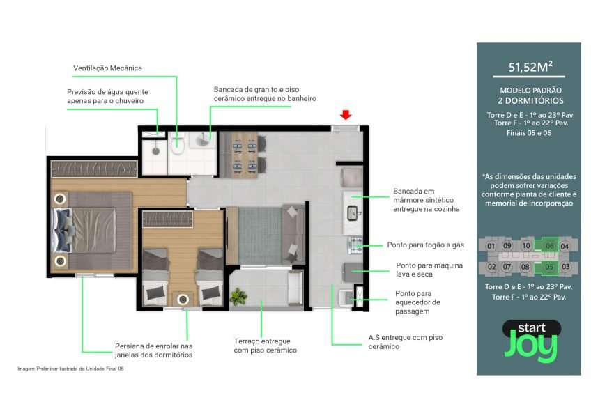 Plantas Start Joy - Apartamento em São Bernardo do Campo